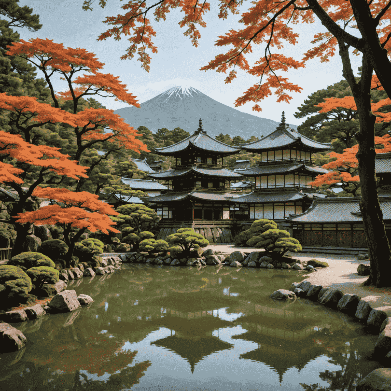 京都の伝統的な庭園、古い町並み、静かな寺院の風景を組み合わせた画像。観光客があまり訪れない隠れた場所を示唆している。